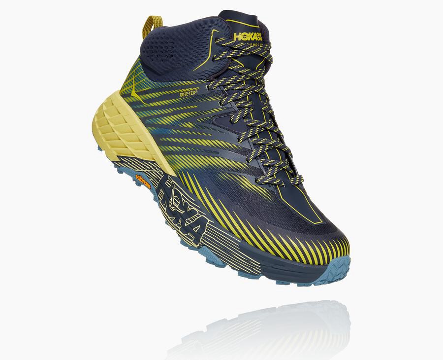 Zapatillas Trail Hoka One One Hombre - Speedgoat Mid Gore-Tex 2 - Azul Marino - VSP396740